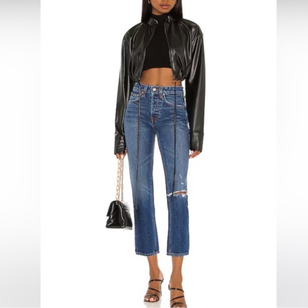 GRLFRND high rise straight crop Jeans Classic Denim from Revolve - new season